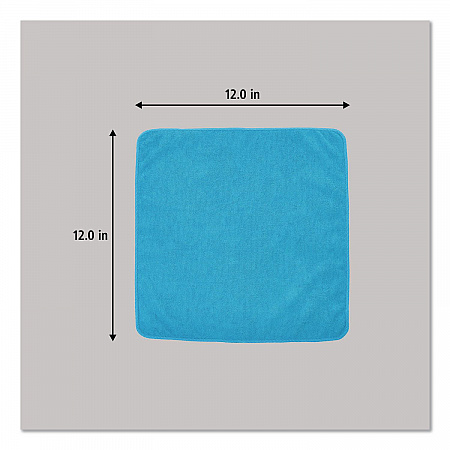 Microfiber Cleaning Cloths, 12 x 12, Blue, 24/Pack (1820579)
