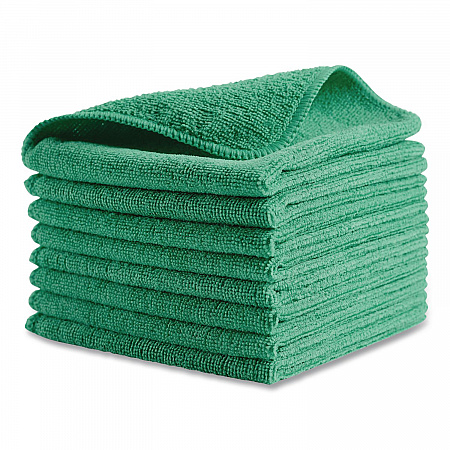Microfiber Cleaning Cloths, 16 x 16, Green, 24/Pack (1820582)
