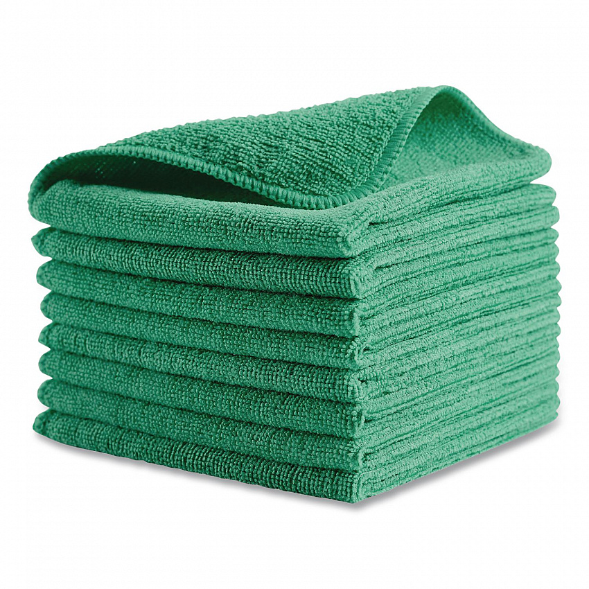 Microfiber Cleaning Cloths, 16 x 16, Green, 24/Pack (1820582)