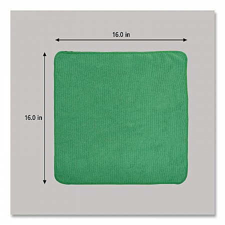 Microfiber Cleaning Cloths, 16 x 16, Green, 24/Pack (1820582)