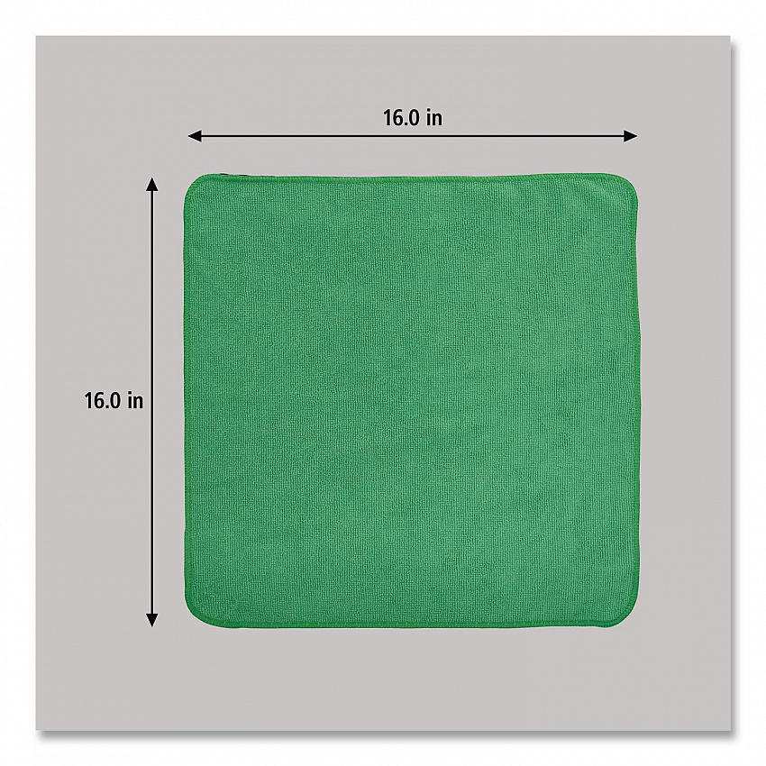 Microfiber Cleaning Cloths, 16 x 16, Green, 24/Pack (1820582)