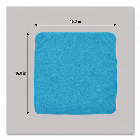 Microfiber Cleaning Cloths, 16 x 16, Blue, 24/Pack (1820583)