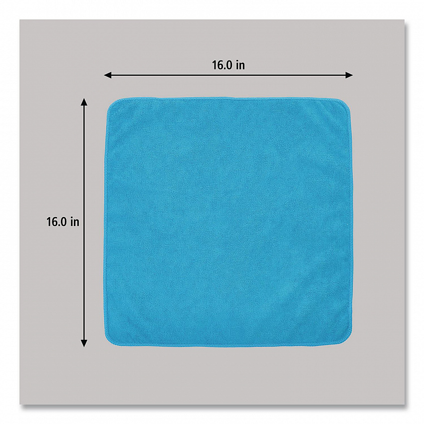 Microfiber Cleaning Cloths, 16 x 16, Blue, 24/Pack (1820583)