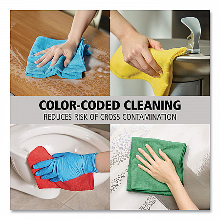 Microfiber Cleaning Cloths, 16 x 16, Yellow, 24/Pack (1820584)