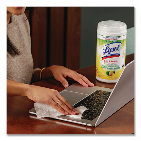 Disinfecting Wipes II Fresh Citrus Scent, 1-Ply, 7 x 7.25, Fresh Citrus, White, 70 Wipes/Canister (49128EA)