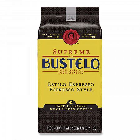 Cafe Bustelo Whole Bean Coffee, Espresso, 32 oz Bag, 4/Carton (21892)