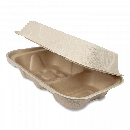 Fiber Hinged Takeout Containers, Hoagie Box, 9.2 x 6.4 x 3, Natural, Paper, 500/Carton (TOSCU34DLFP)