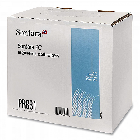 Sontara EC Wipers, 16.5 x 9, Blue, Interfold Dispenser Box, 100 Wipers/Box, 8 Boxes/Carton (PR831)