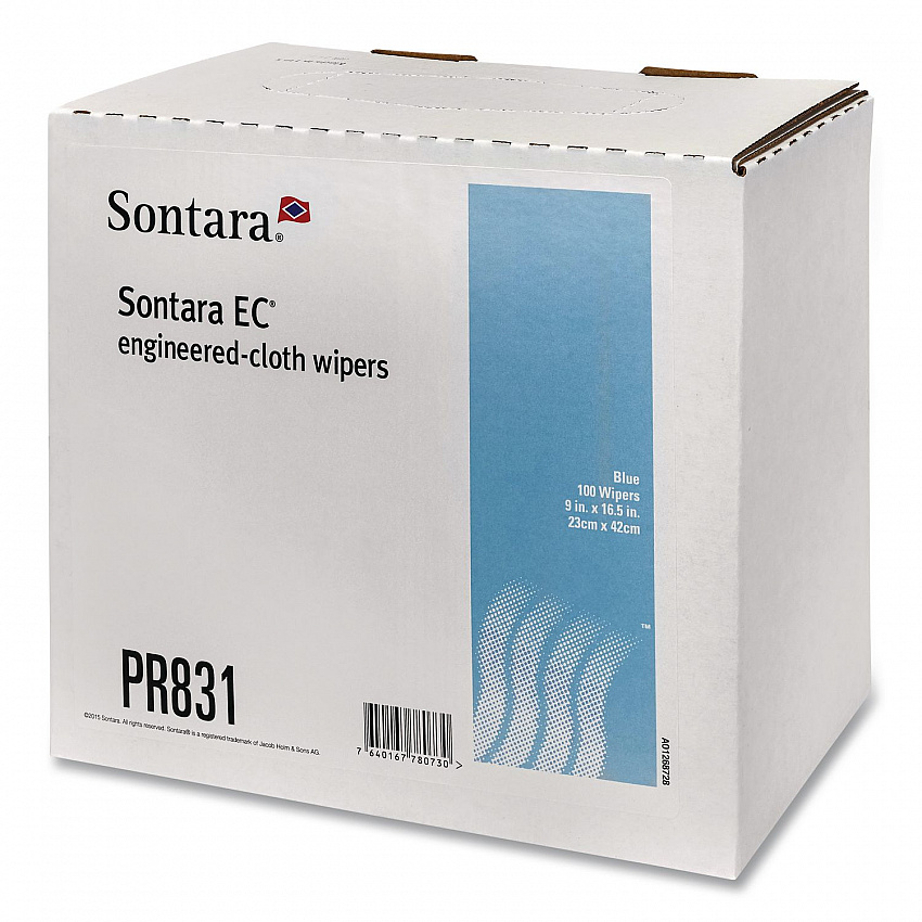 Sontara EC Wipers, 16.5 x 9, Blue, Interfold Dispenser Box, 100 Wipers/Box, 8 Boxes/Carton (PR831)