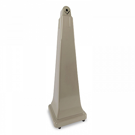 GroundsKeeper Cigarette Waste Collector, Pyramid, 1 gal, 12.25 x 39.75, Beige (257088BG)
