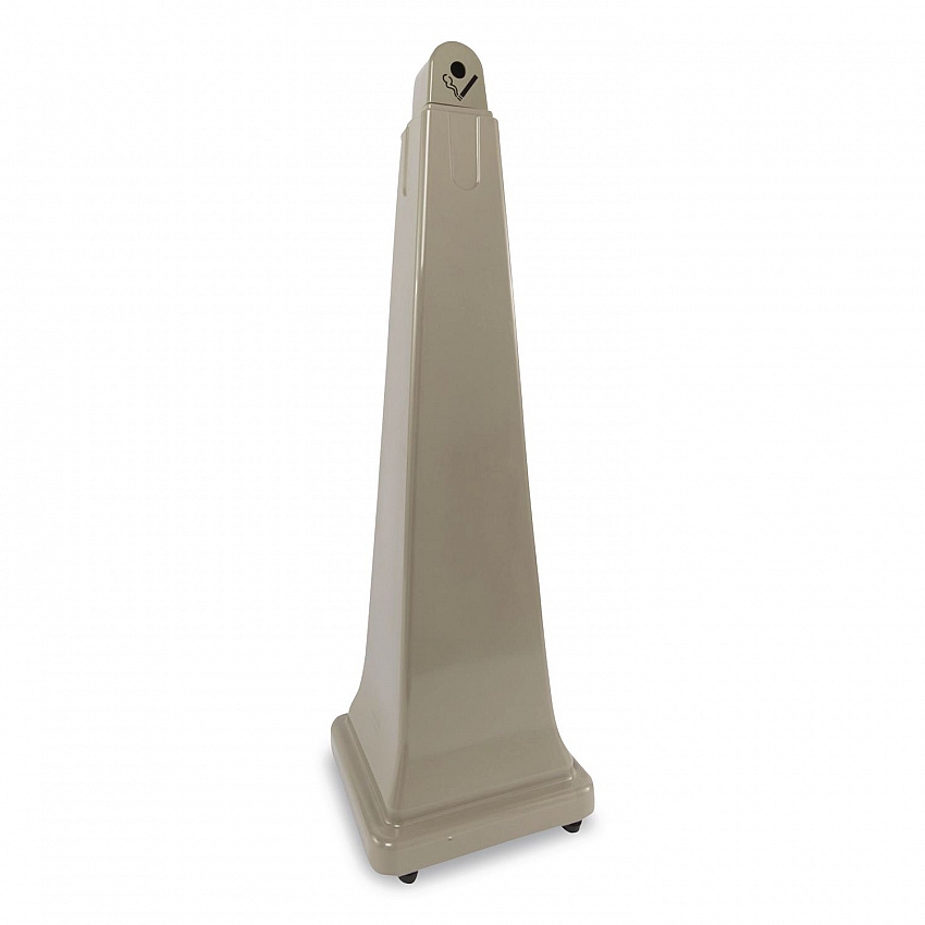 GroundsKeeper Cigarette Waste Collector, Pyramid, 1 gal, 12.25 x 39.75, Beige (257088BG)
