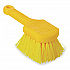 Long Handle Scrub Brush, Yellow Synthetic Bristles, 8