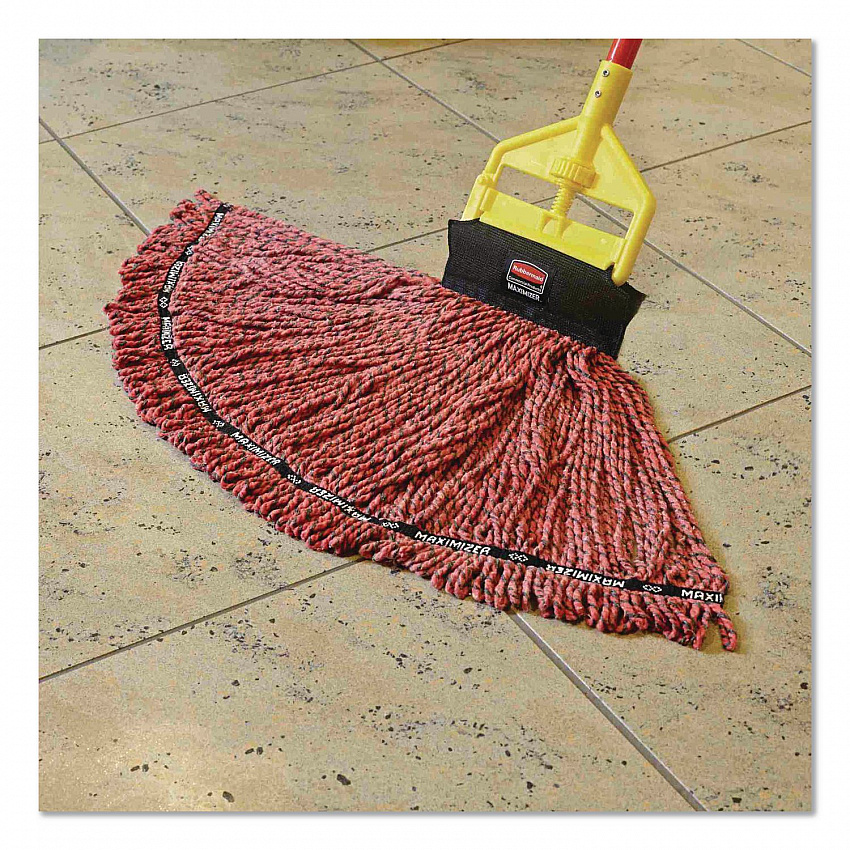 Invader Fiberglass Side-Gate Wet-Mop Handle, 60", Red/Yellow (H146RED)