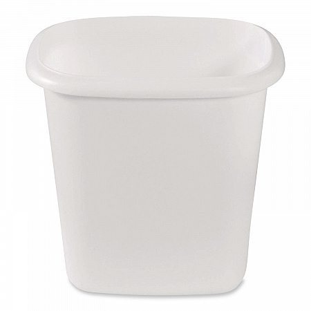 Open-Top Wastebasket, 6 qt, Plastic, White, 6/Carton (2953WHICT)