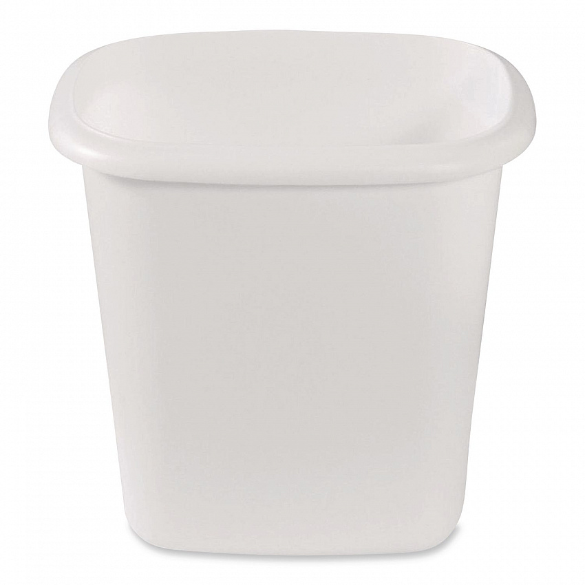 Open-Top Wastebasket, 6 qt, Plastic, White, 6/Carton (2953WHICT)