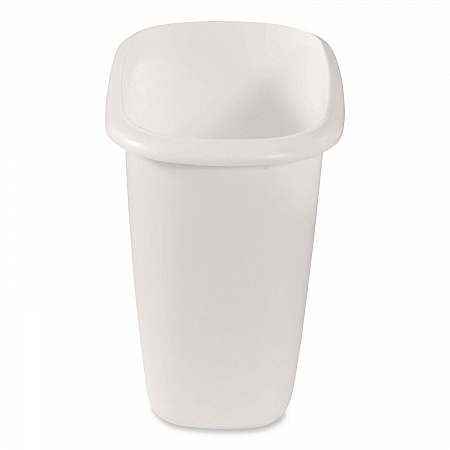 Open-Top Wastebasket, 6 qt, Plastic, White, 6/Carton (2953WHICT)