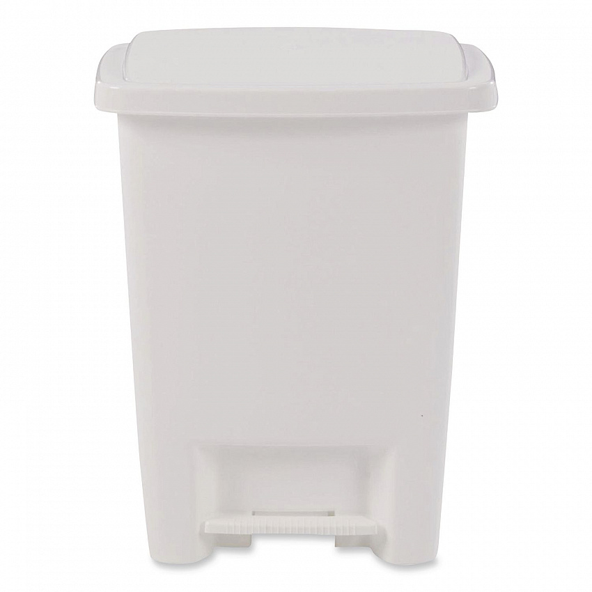 Step-On Waste Can, 8.25 gal, Plastic, White (284187WHICT)