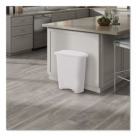 Step-On Waste Can, 8.25 gal, Plastic, White (284187WHICT)