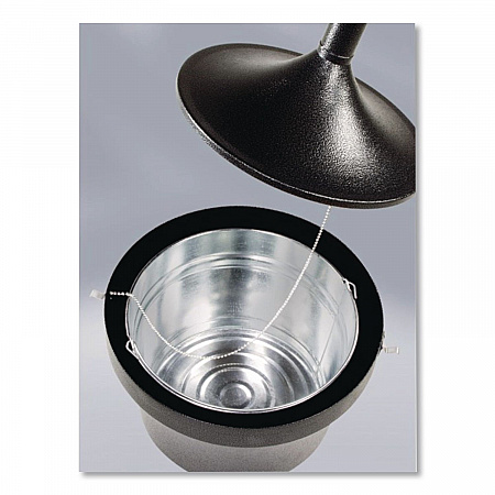 Aladdin Smokers' Station, Round, Steel, 4.5 gal, 16 dia x 38.75, Charcoal (R1639EHGR)