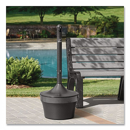 Aladdin Smokers' Station, Round, Steel, 4.5 gal, 16 dia x 38.75, Charcoal (R1639EHGR)