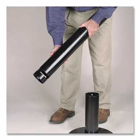 Smoker's Pole, Round, Steel, 0.9 gal, 4 dia x 41h, Black (R1BK)