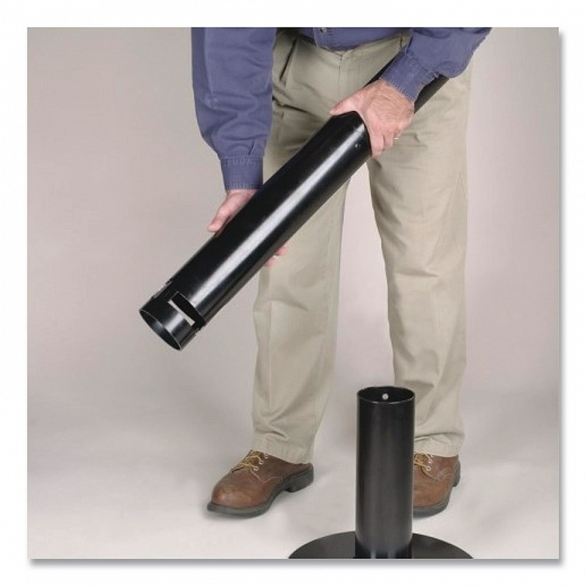 Smoker's Pole, Round, Steel, 0.9 gal, 4 dia x 41h, Black (R1BK)