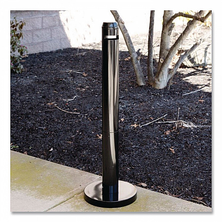 Smoker's Pole, Round, Steel, 0.9 gal, 4 dia x 41h, Black (R1BK)