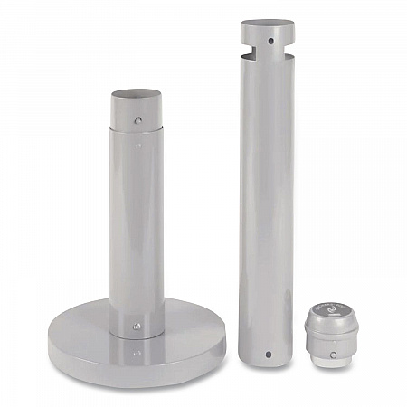 Smoker's Pole, Round, Steel, 0.9 gal, 4 dia x 41h, Silver (R1SM)