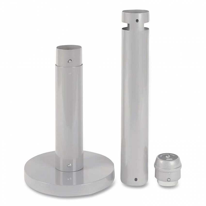 Smoker's Pole, Round, Steel, 0.9 gal, 4 dia x 41h, Silver (R1SM)