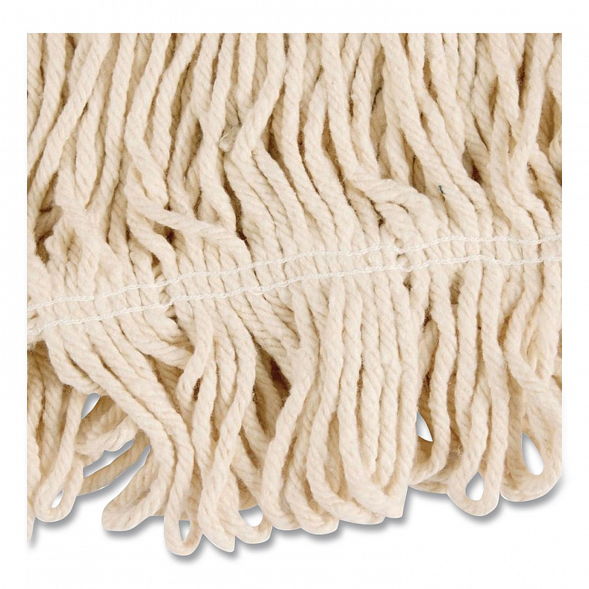 Super Stitch Cotton Looped End Wet Mop Head, Large, 1" White Headband, 6/Carton (D113)