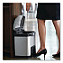 Slim Jim Stainless Steel Step-On Container, Front Step Style, 4 gal, Stainless Steel, Black (1901982)