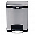 Slim Jim Stainless Steel Step-On Container, Front Step Style, 8 gal, Stainless Steel, Black (1901985)