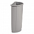 Untouchable Half-Round Plastic Receptacle, 21 gal, Plastic, Gray (352000GY)