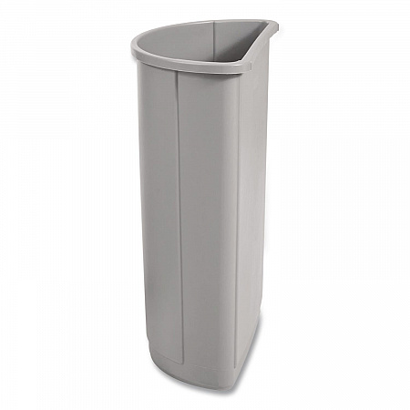 Untouchable Half-Round Plastic Receptacle, 21 gal, Plastic, Gray (352000GY)