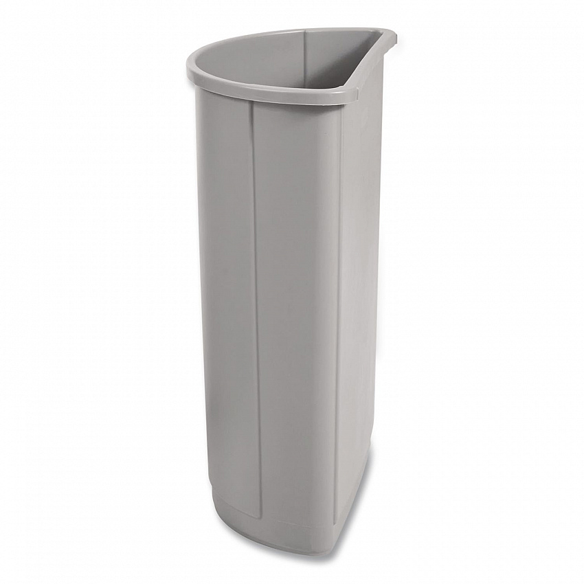 Untouchable Half-Round Plastic Receptacle, 21 gal, Plastic, Gray (352000GY)
