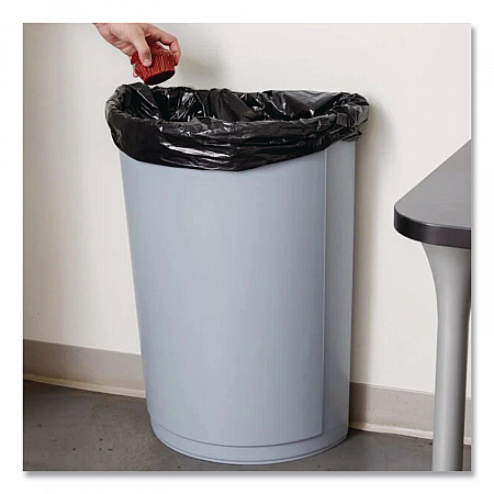 Untouchable Half-Round Plastic Receptacle, 21 gal, Plastic, Gray (352000GY)