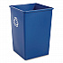Square Recycling Container, 35 gal, Plastic, Blue (395873BLU)