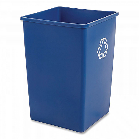 Square Recycling Container, 35 gal, Plastic, Blue (395873BLU)