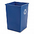 Square Recycling Container, 35 gal, Plastic, Blue (395873BLU)