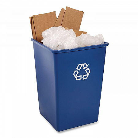 Square Recycling Container, 35 gal, Plastic, Blue (395873BLU)