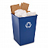 Square Recycling Container, 35 gal, Plastic, Blue (395873BLU)