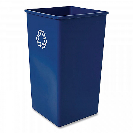 Square Recycling Container, 50 gal, Plastic, Blue (395973BLU)
