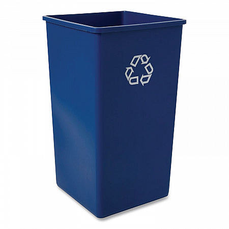 Square Recycling Container, 50 gal, Plastic, Blue (395973BLU)