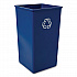 Square Recycling Container, 50 gal, Plastic, Blue (395973BLU)
