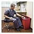 Indoor Utility Step-On Waste Container, 12 gal, Plastic, Red (6144RED)