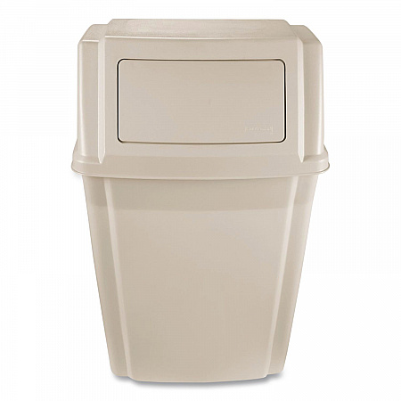 Slim Jim Wall-Mounted Container, 15 gal, Plastic, Beige (7822BEI)