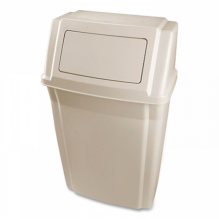 Slim Jim Wall-Mounted Container, 15 gal, Plastic, Beige (7822BEI)