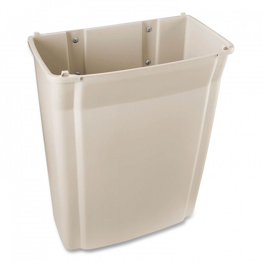 Slim Jim Wall-Mounted Container, 15 gal, Plastic, Beige (7822BEI)