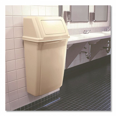 Slim Jim Wall-Mounted Container, 15 gal, Plastic, Beige (7822BEI)