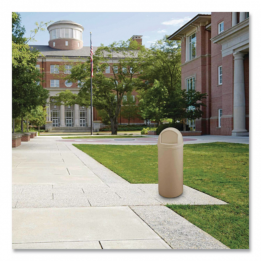 Marshal Classic Container, 25 gal, Plastic, Beige (817088BG)